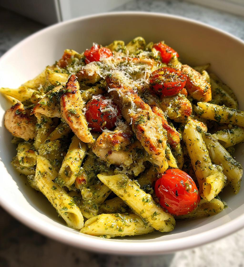 Basil Pesto Hähnchen Pasta