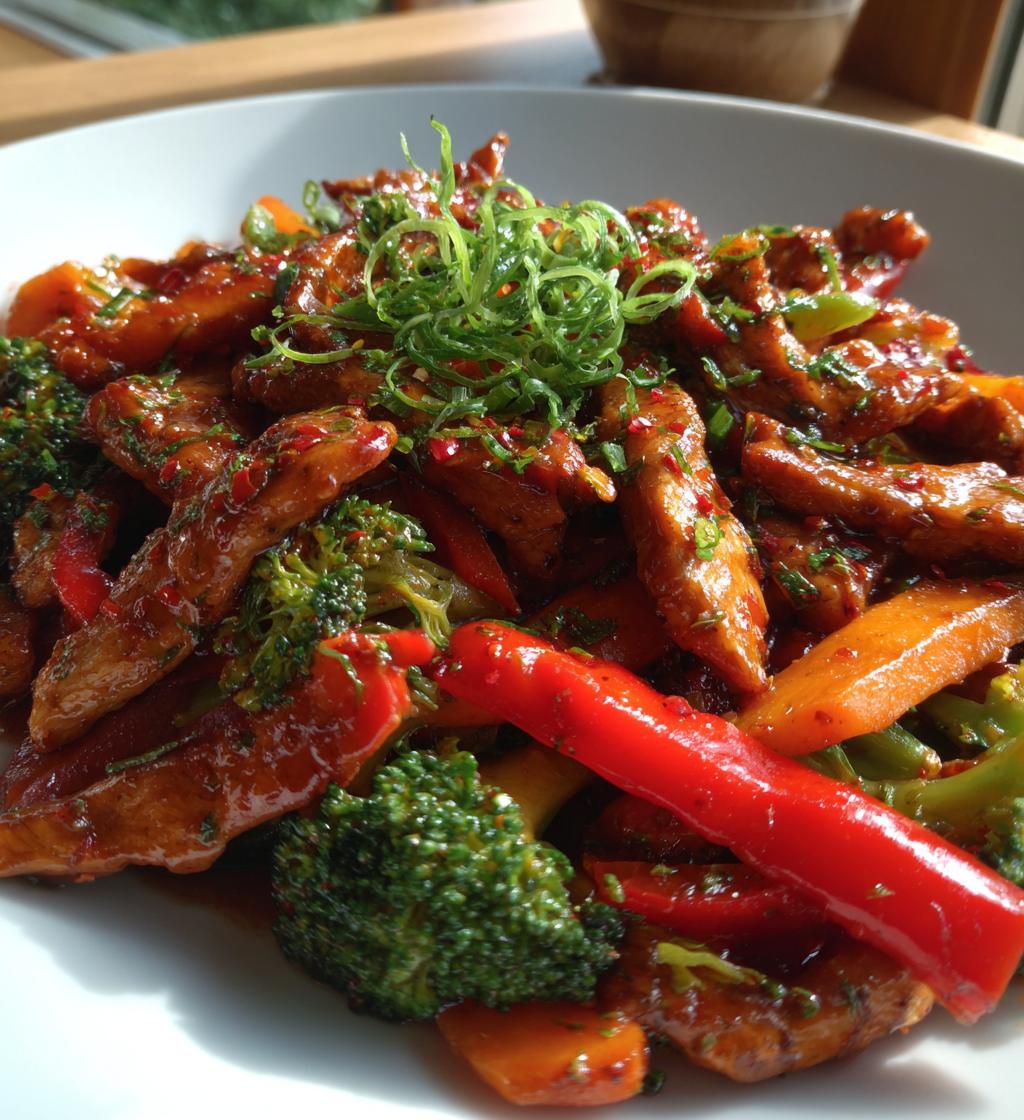 Chinesische Hähnchenpfanne mit Gemüse