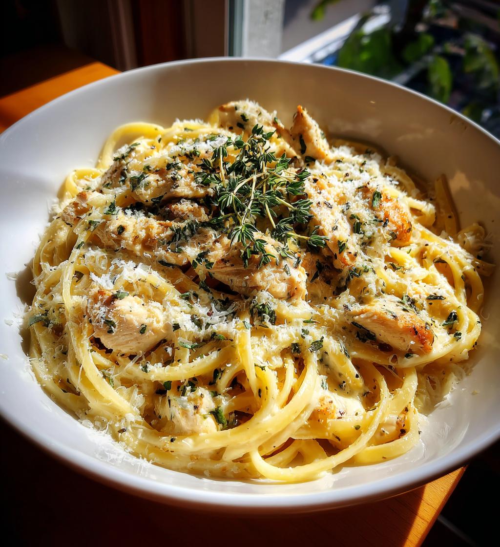 Cremige Knoblauch-Hühnchen-Pasta