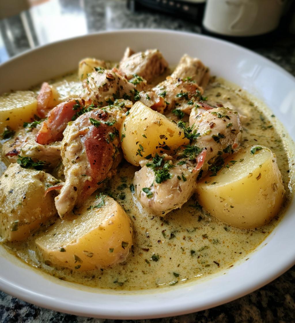 Cremiges Kartoffel-Hühnchen aus dem Slow Cooker - detail 1