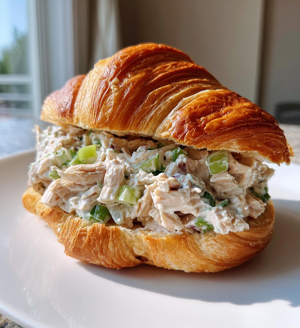 Croissant-Hühnchensalat-Sandwich