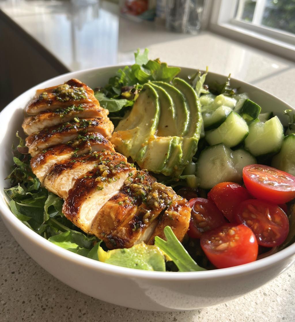 Gegrillter Hähnchen-Avocado-Salat