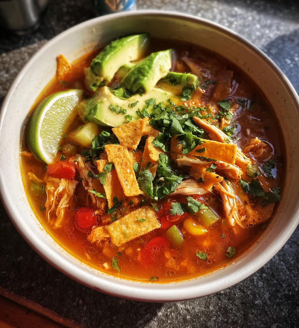 Hühnchen-Tortilla-Suppe - detail 1