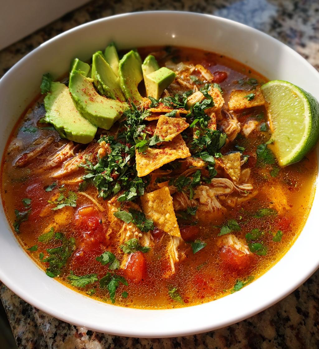 Hühnchen-Tortilla-Suppe - detail 2