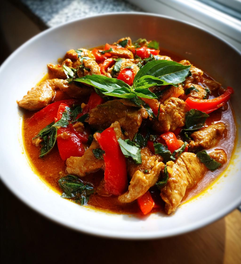Rotes Curry-Hühnchen Thai - detail 1