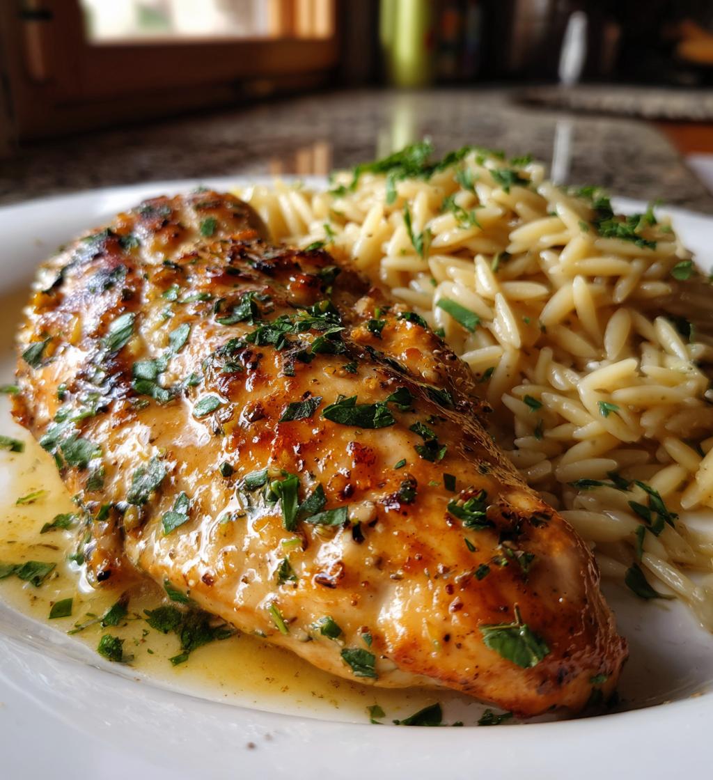 Zitronen-Kräuter-Hühnchen mit Orzo