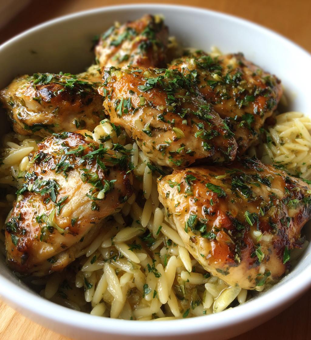 Zitronen-Kräuter-Orzo-Hühnchen