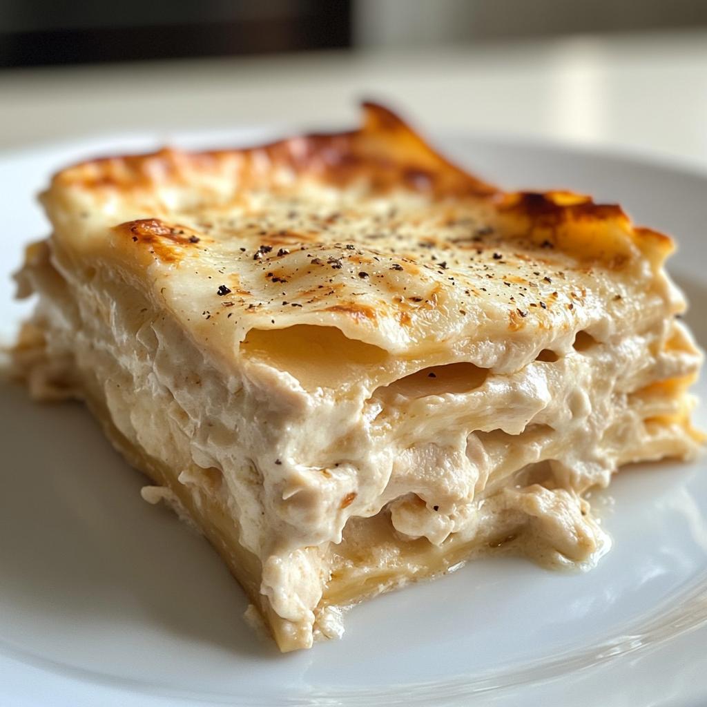chicken alfredo lasagna - detail 1