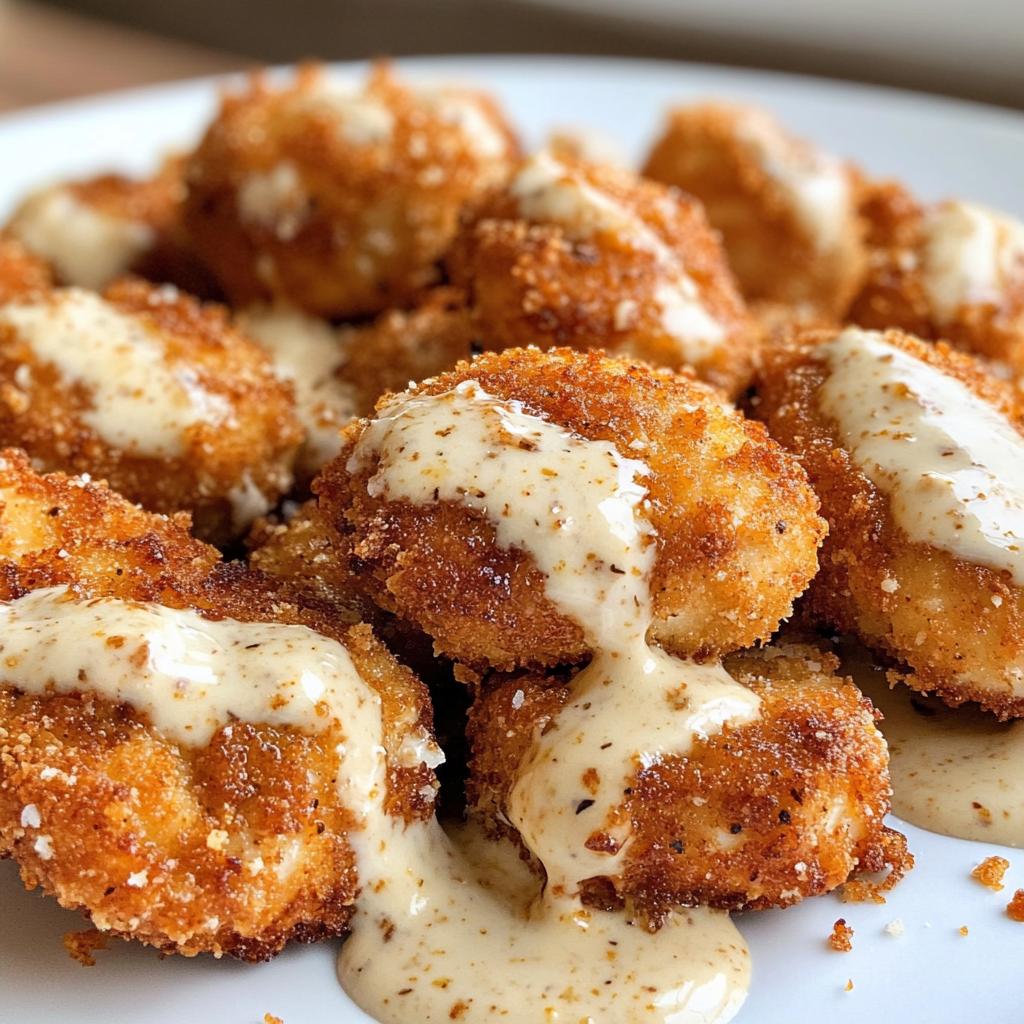 crispy parmesan chicken bites with smoked cajun alfredo recipe