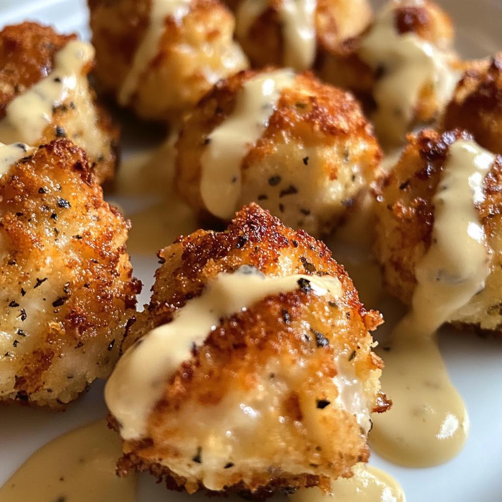 easy crispy parmesan chicken bites with smoked cajun alfredo recipe - detail 1