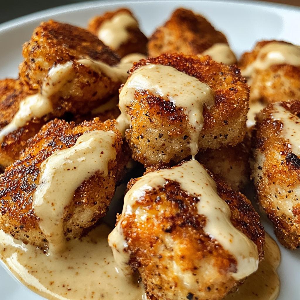 easy crispy parmesan chicken bites with smoked cajun alfredo recipe