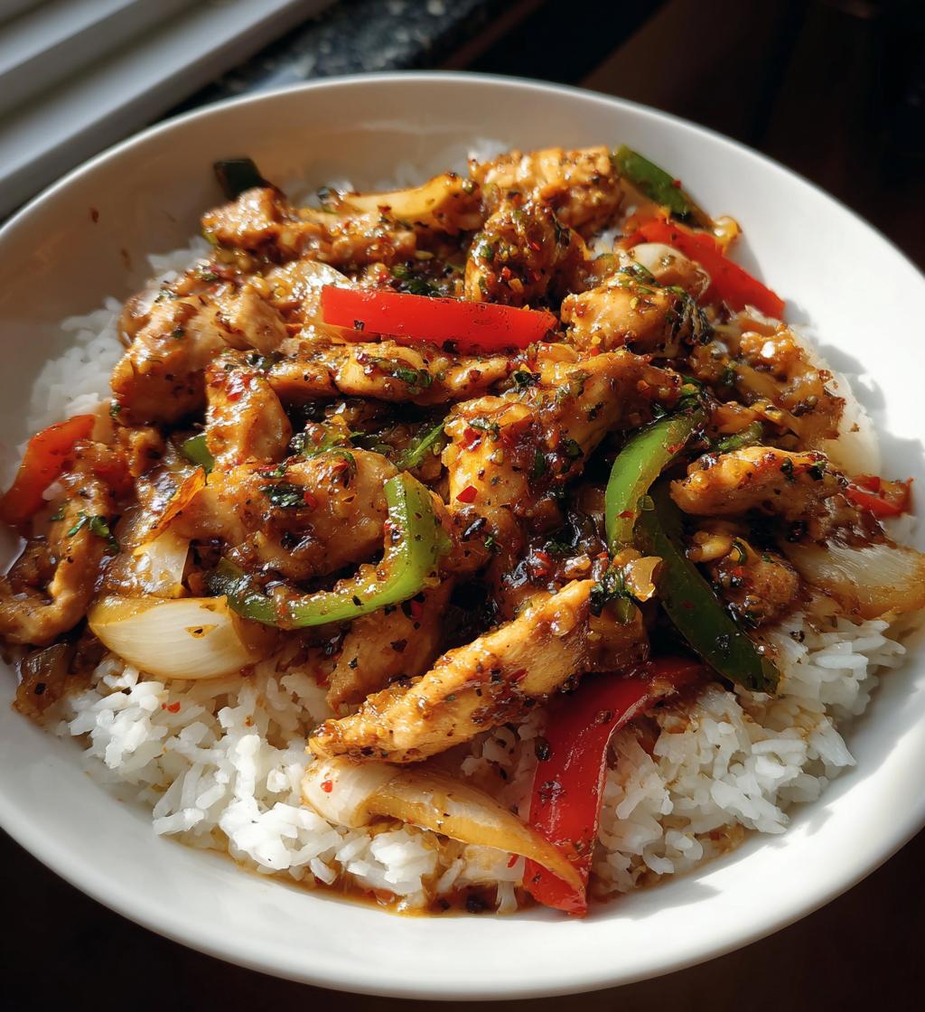 garlic chicken stir fry with rice