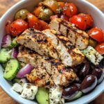 grilled chicken greek salad with tzatziki