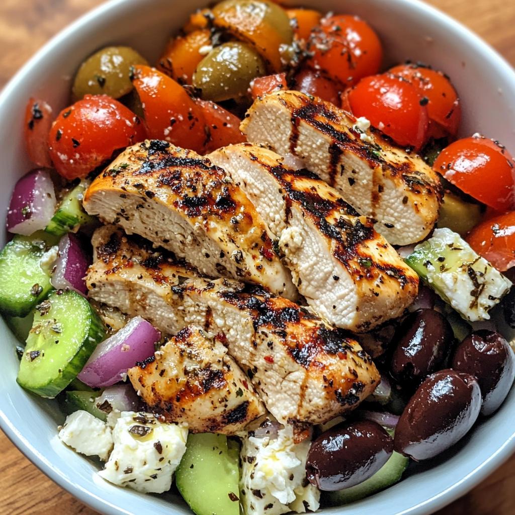 grilled chicken greek salad with tzatziki