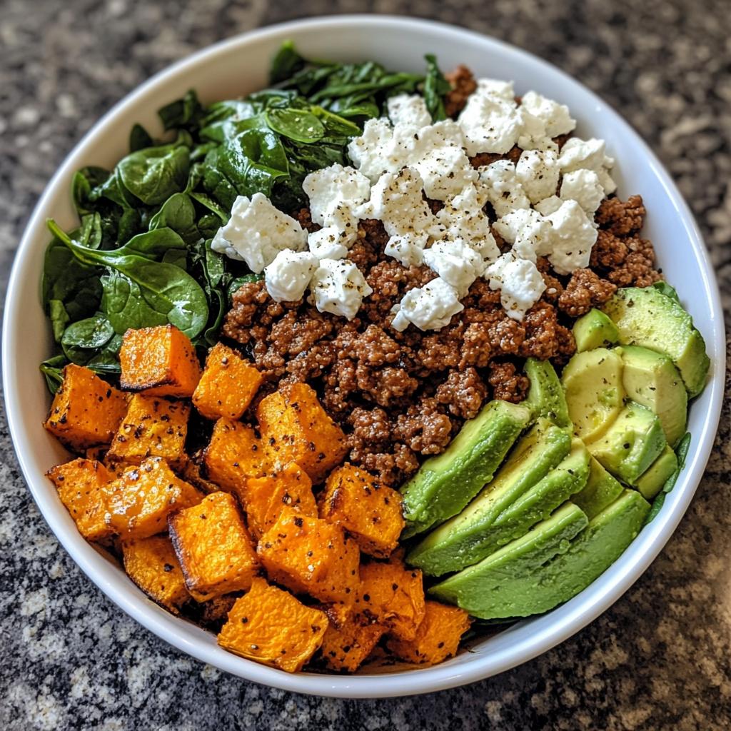 ground beef sweet potato power bowl - detail 1