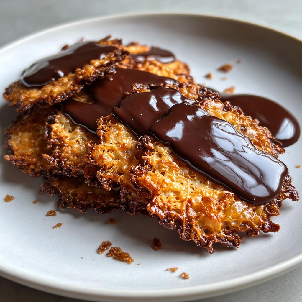 lace cookies with chocolate - detail 1