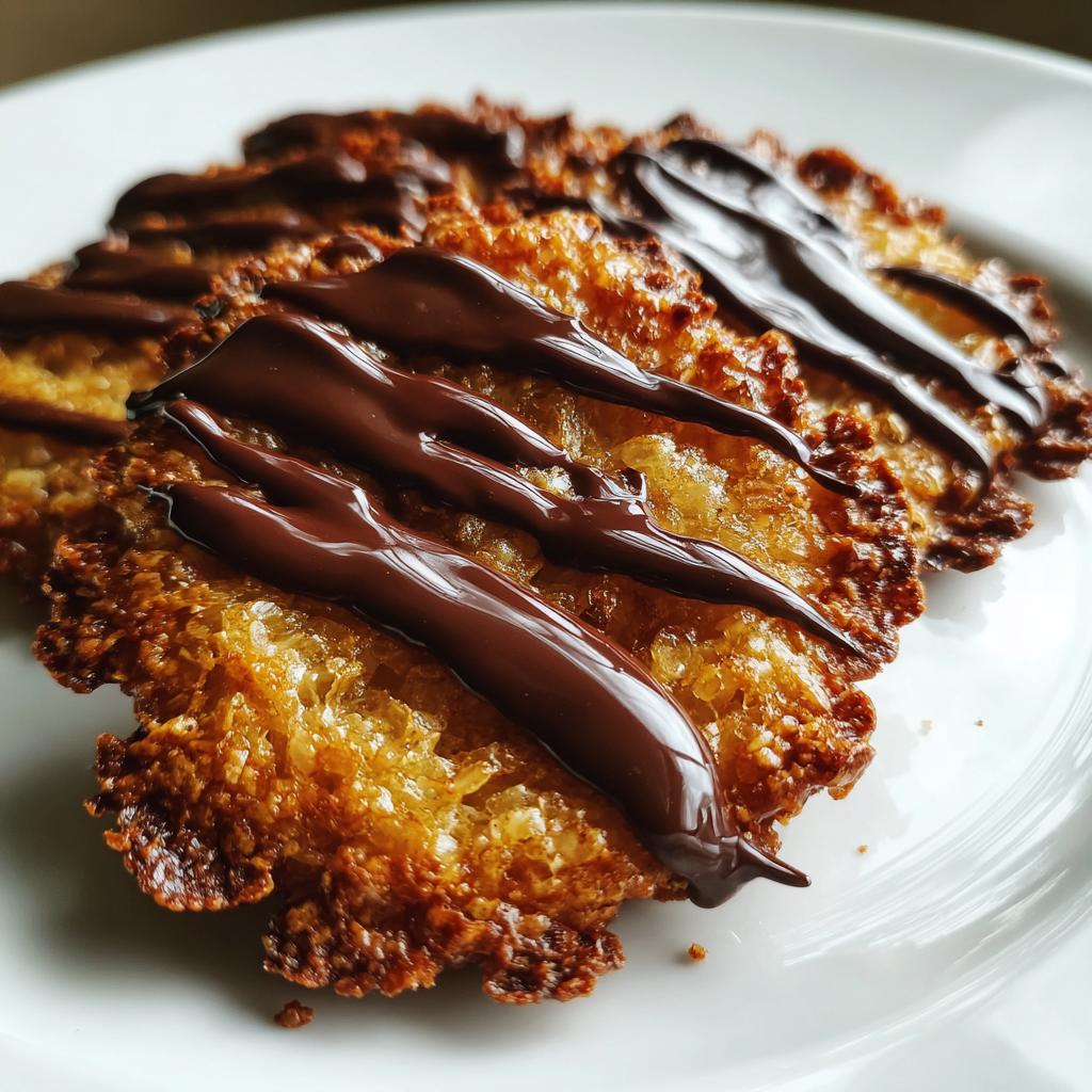 lace cookies with chocolate