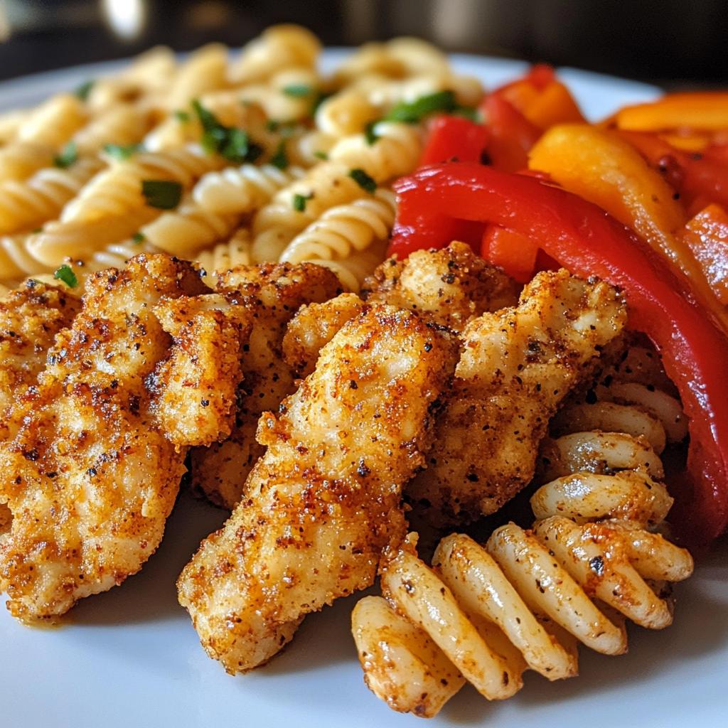 lemon pepper chicken bites roasted red pepper cajun alfredo twists