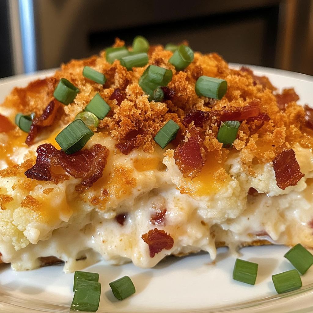loaded cauliflower casserole - detail 1