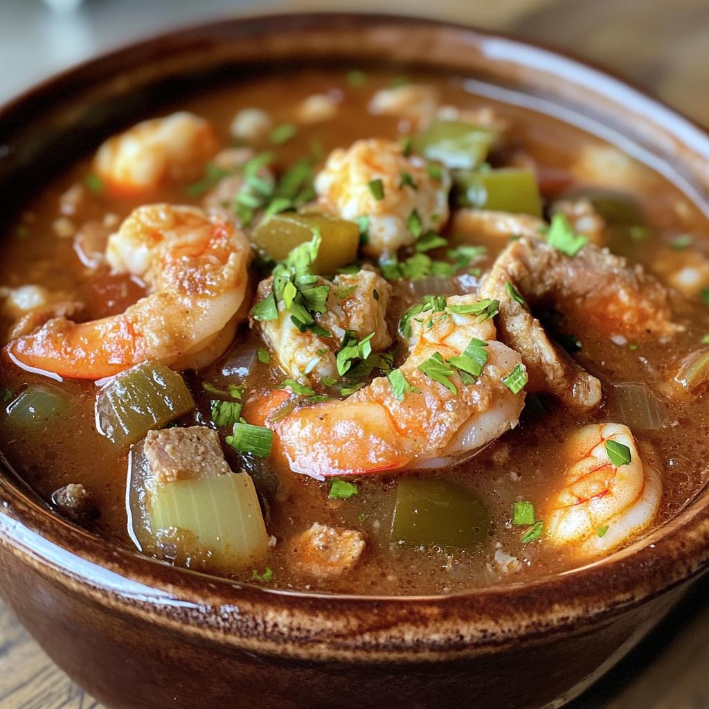 louisiana seafood gumbo 2 - detail 1