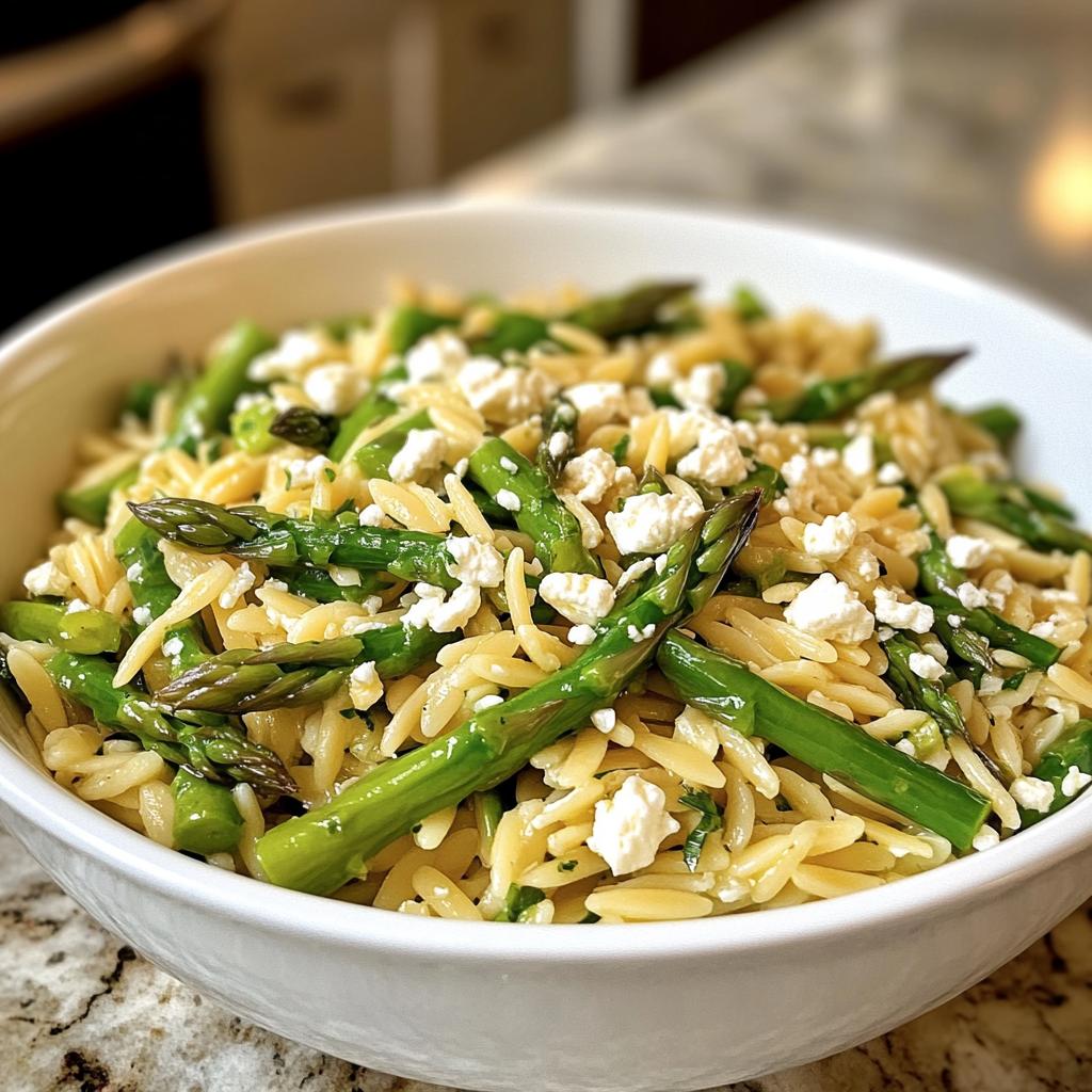 orzo with asparagus feta
