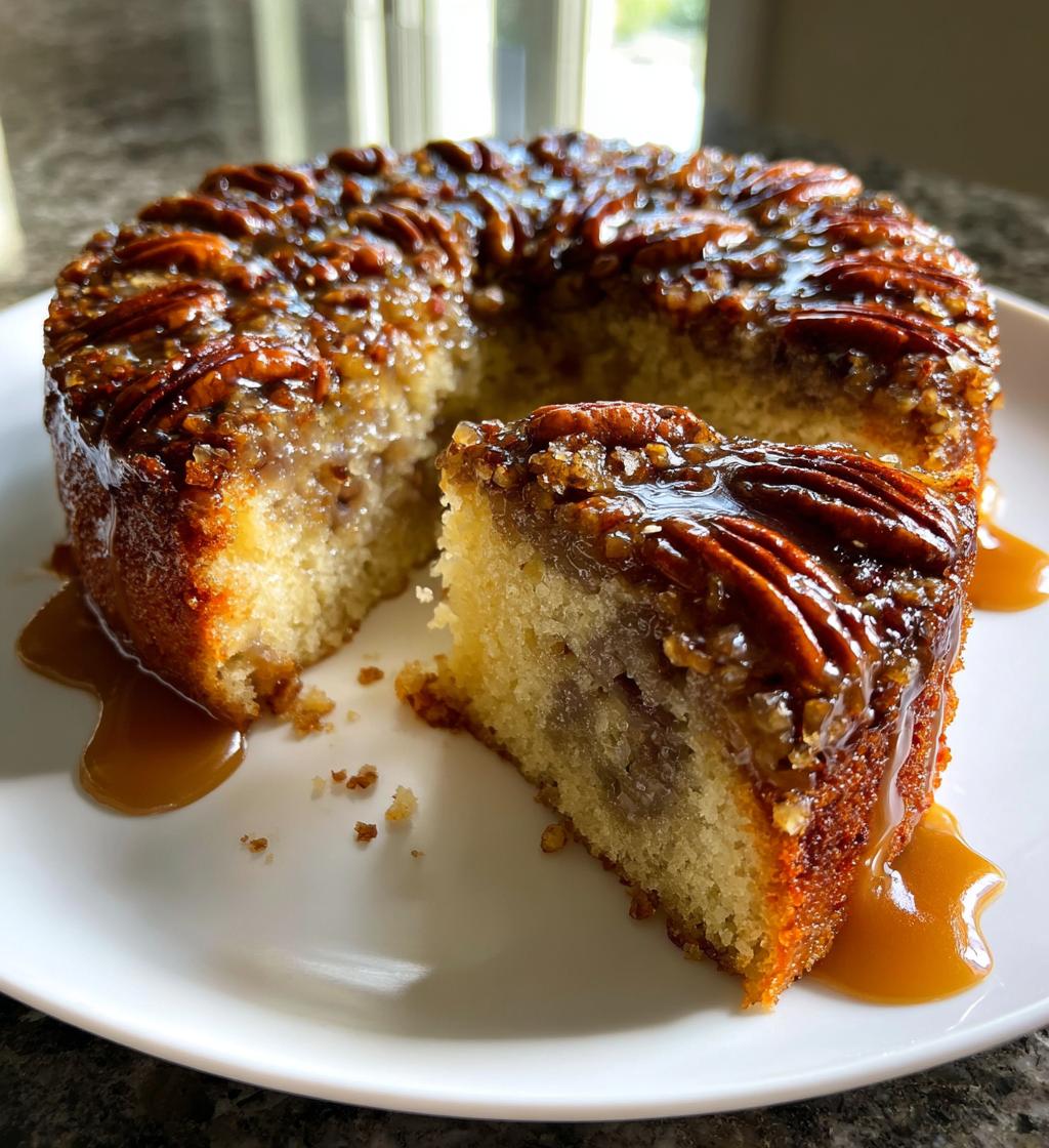 pecan upside down cake - detail 1