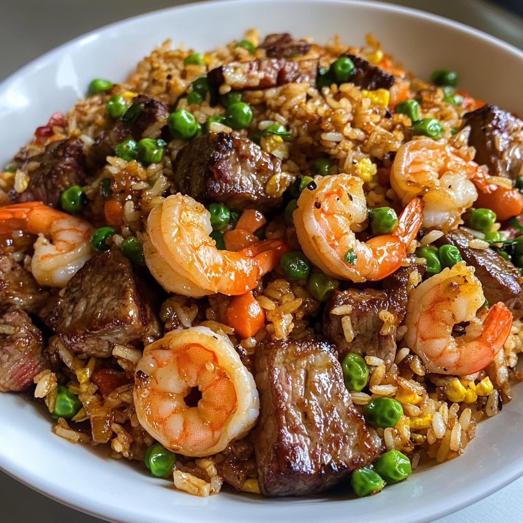 shrimp and steak fried rice