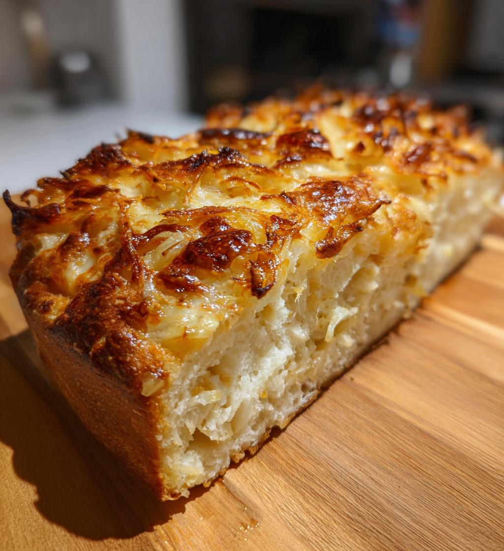soft cheesy onion bread - detail 1