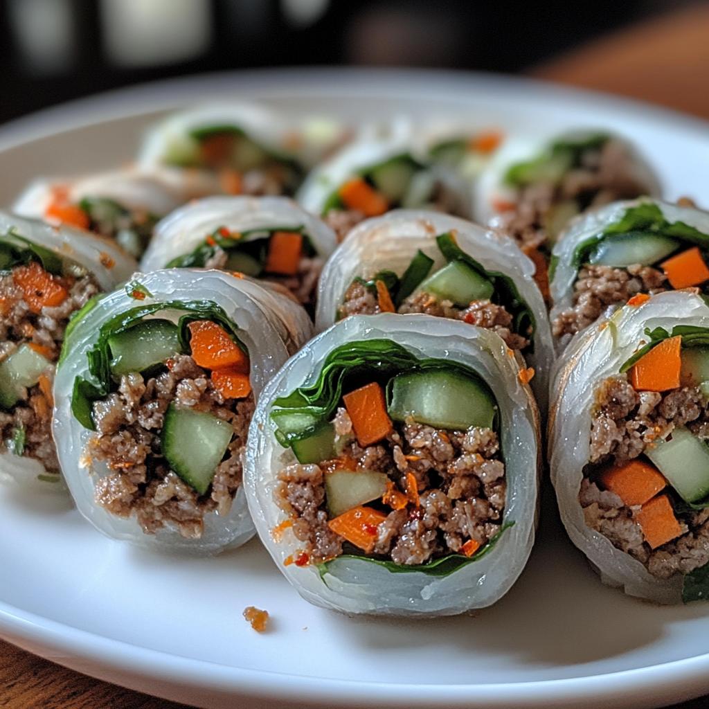 thai basil beef rolls - detail 1