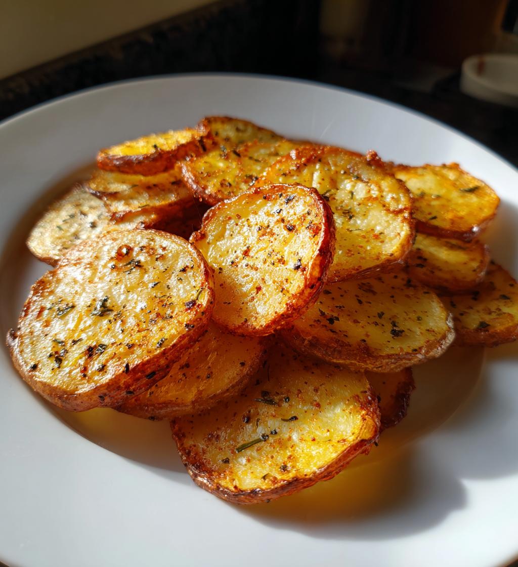 air fryer sliced potatoes - detail 1