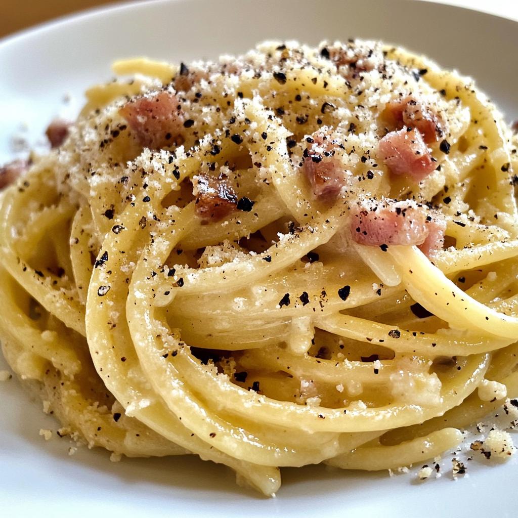 authentic pasta carbonara - detail 1