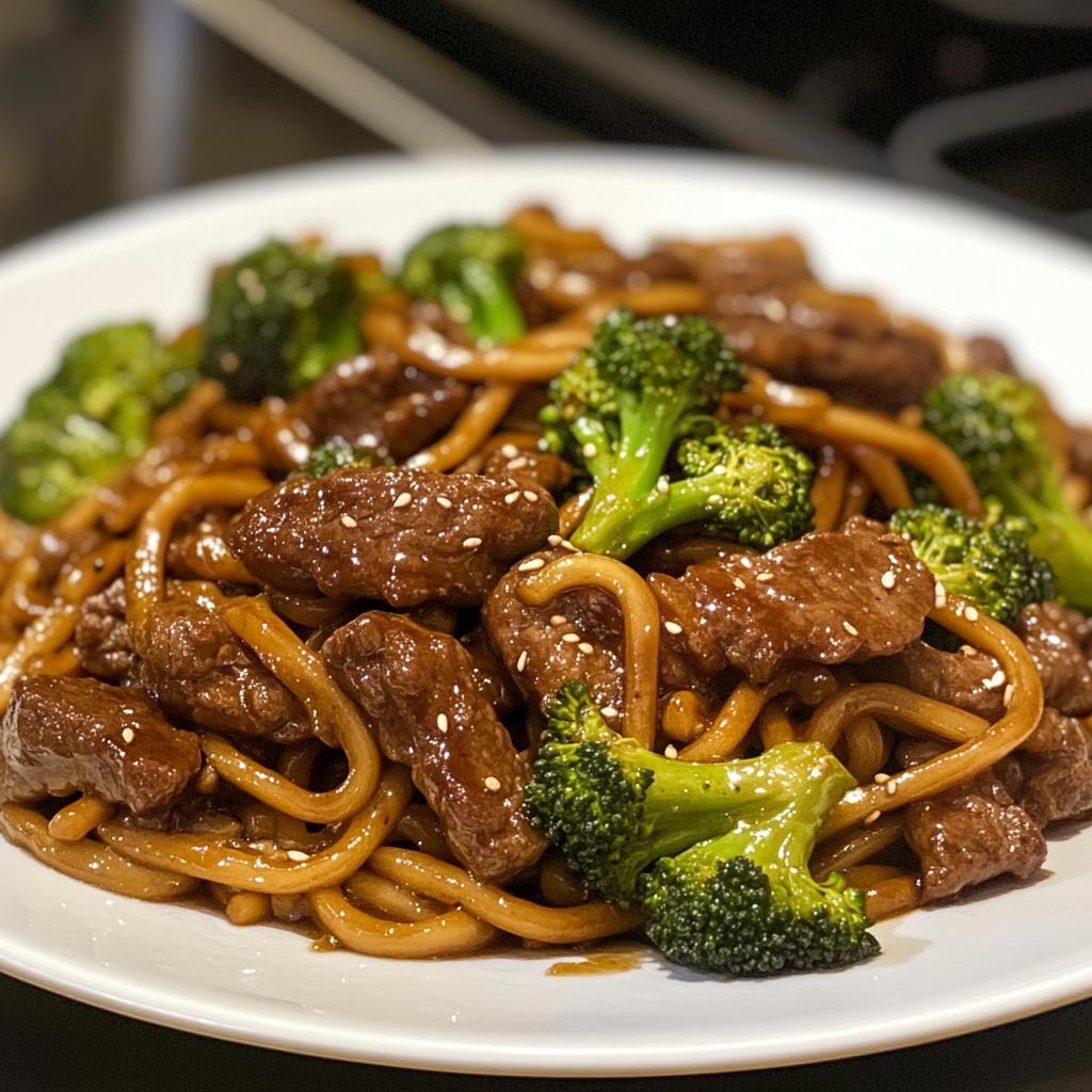 beef and broccoli lo mein