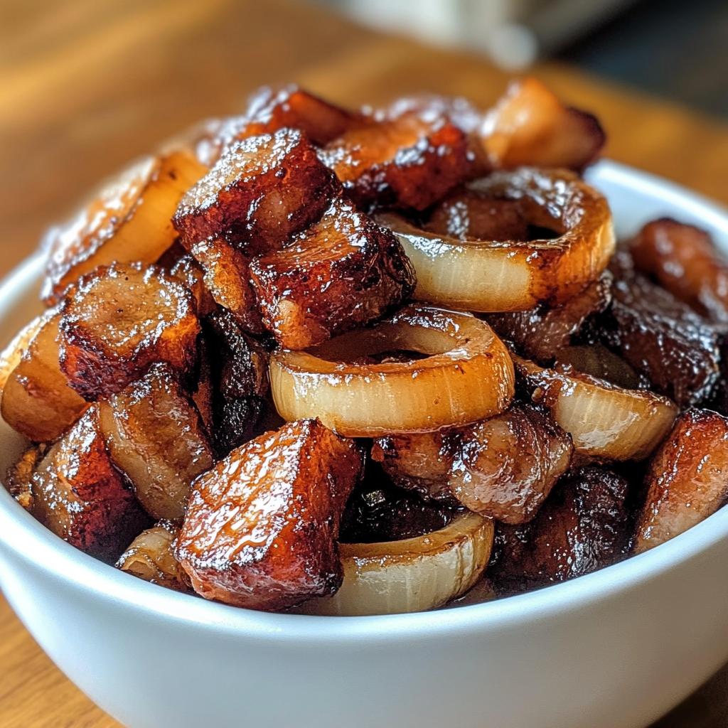 beer glazed onions and salt pork