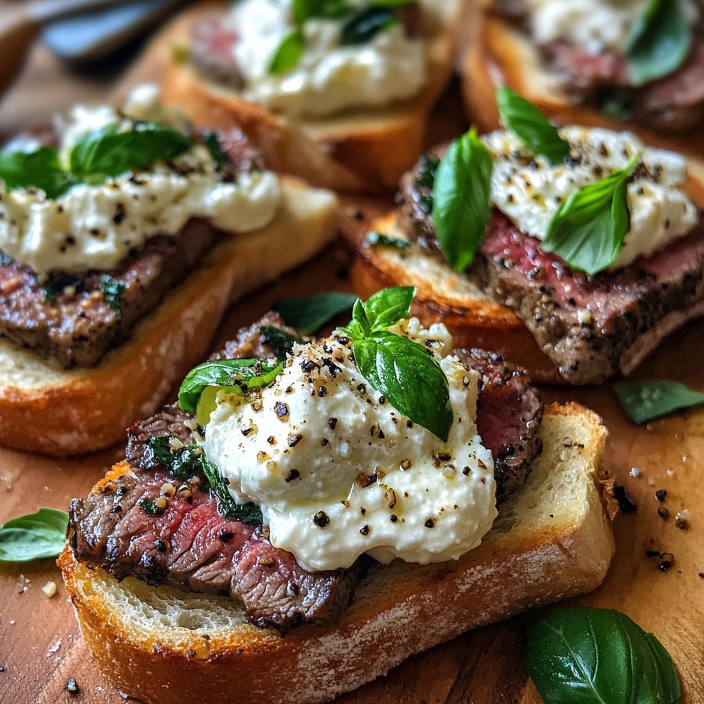 burrata and steak crostini - detail 1