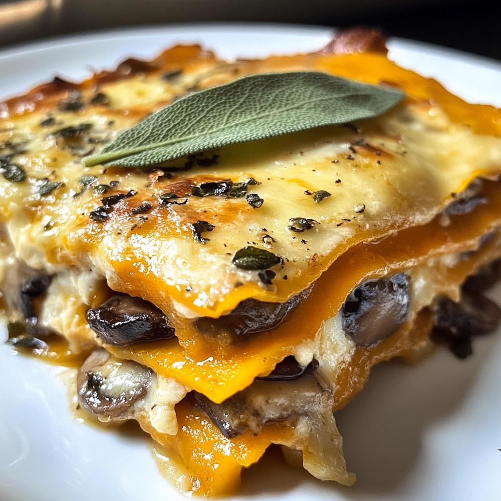 butternut squash lasagna with mushrooms and sage recipe