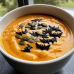 butternut squash soup with black pasta bats recipe