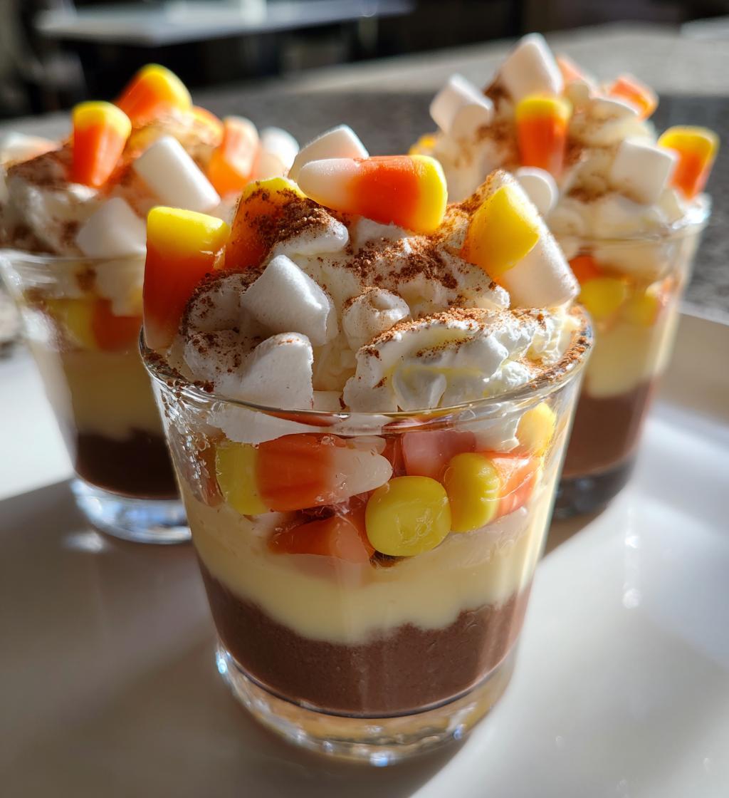 candy corn layered pudding dessert cups recipe
