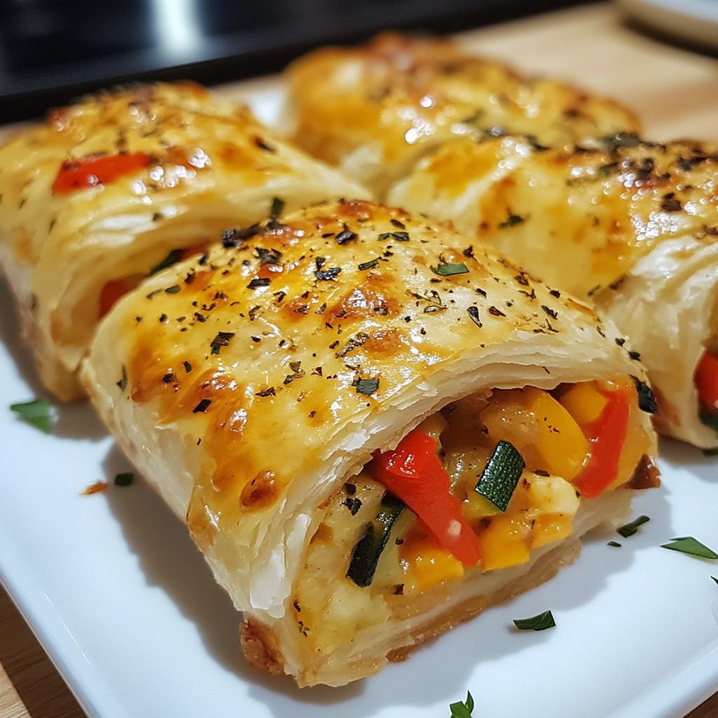cheesy baked vegetable rolls