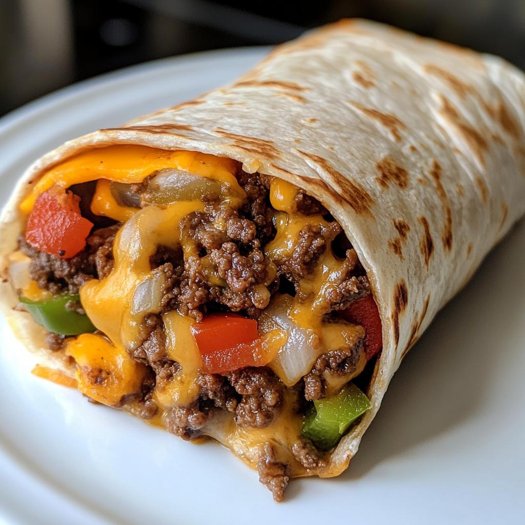 cheesy beef wraps