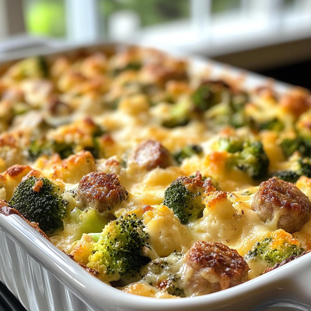 cheesy broccoli sausage and cauliflower casserole