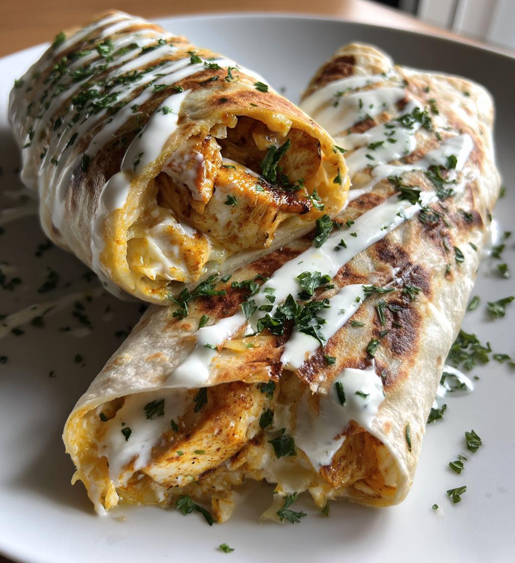 cheesy garlic chicken wraps