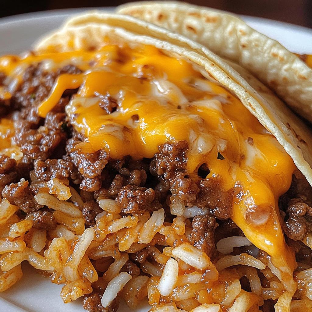cheesy taco ground beef and rice