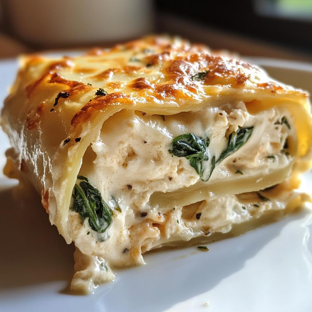 chicken alfredo lasagna rolls - detail 1
