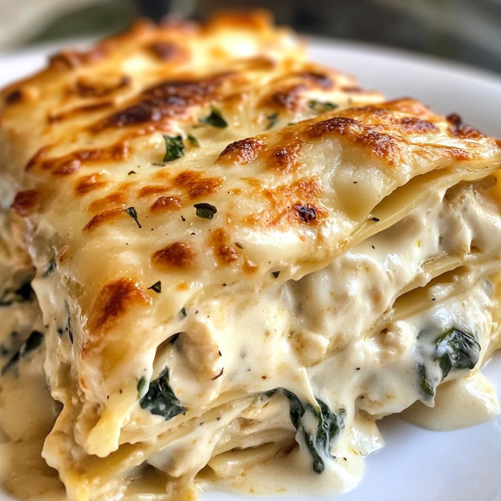 chicken alfredo lasagna rolls