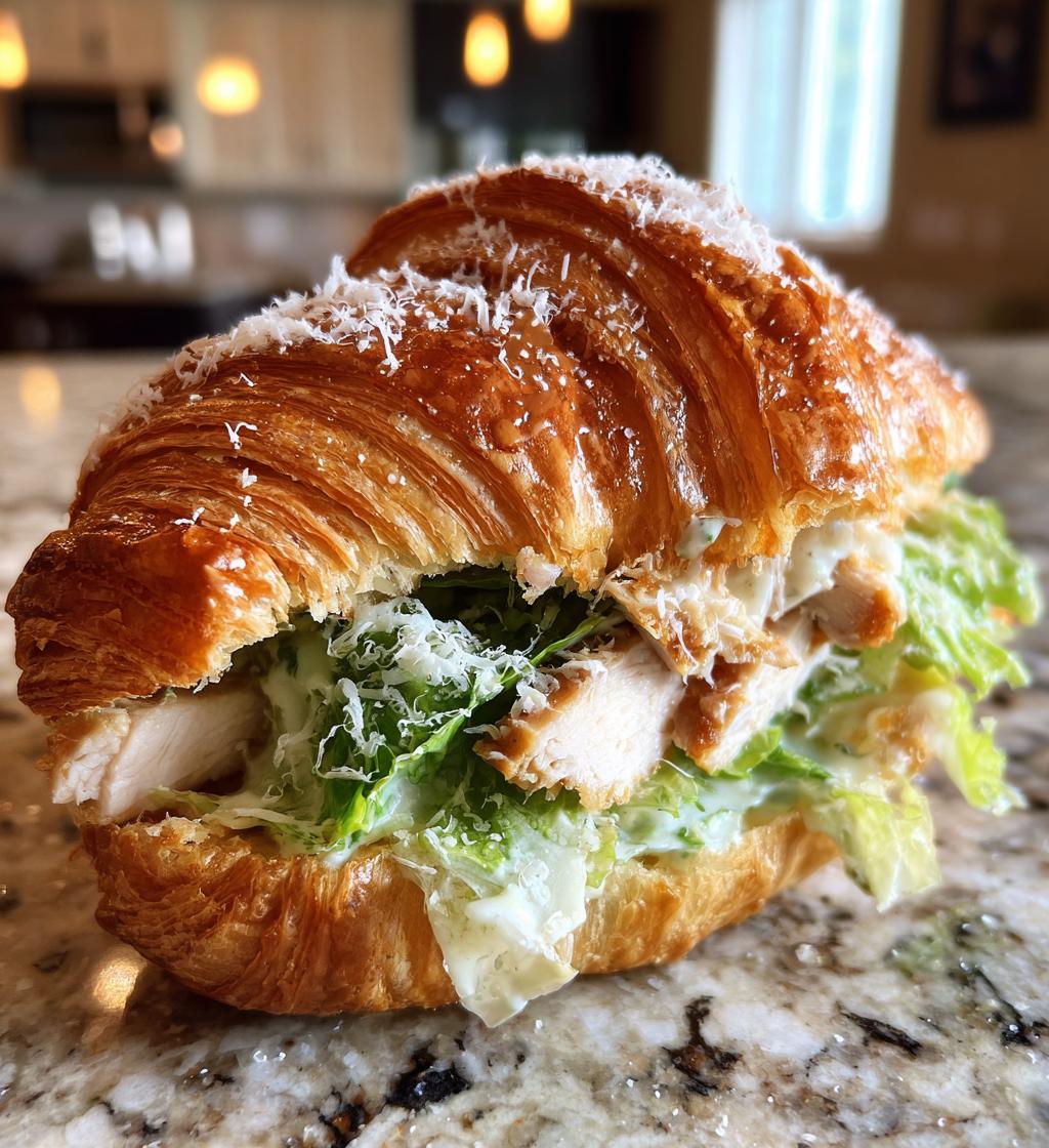 chicken caesar croissant sandwich