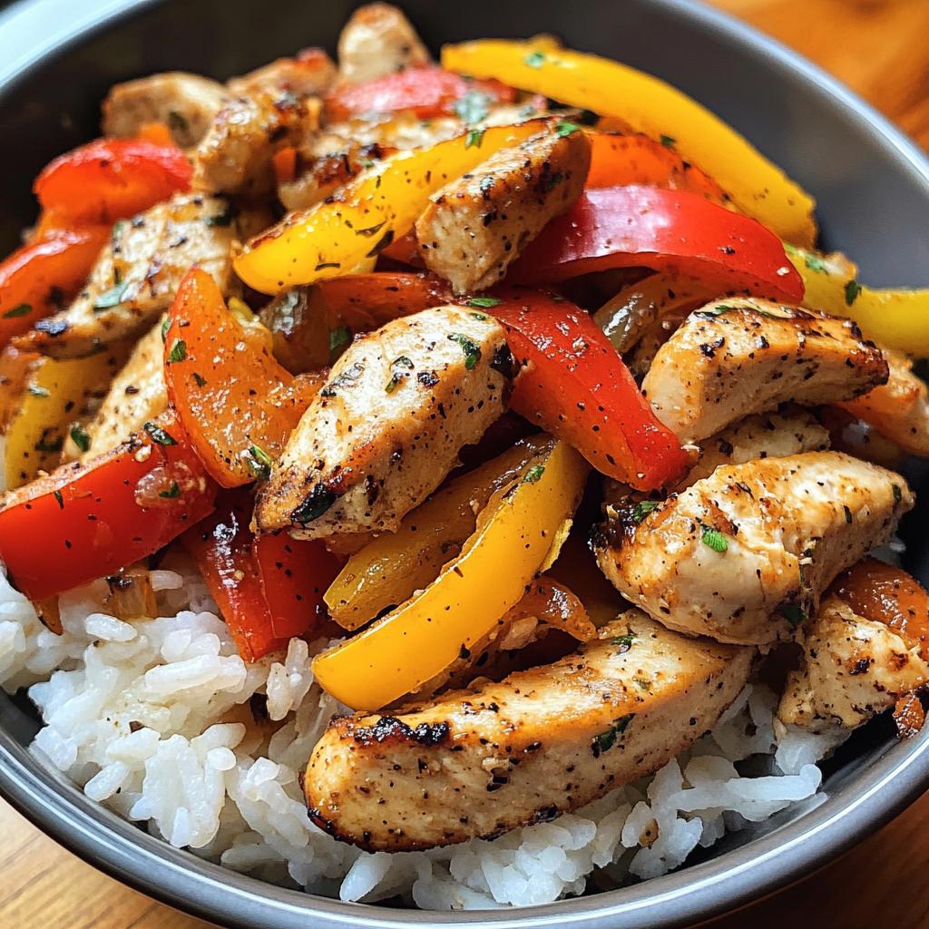 chicken fajita rice bowl