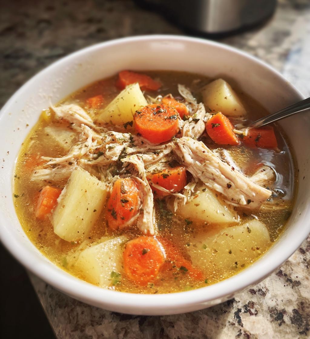 chicken soup with potatoes - detail 1