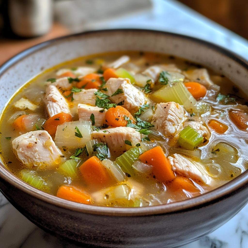 chicken veggie soup - detail 1