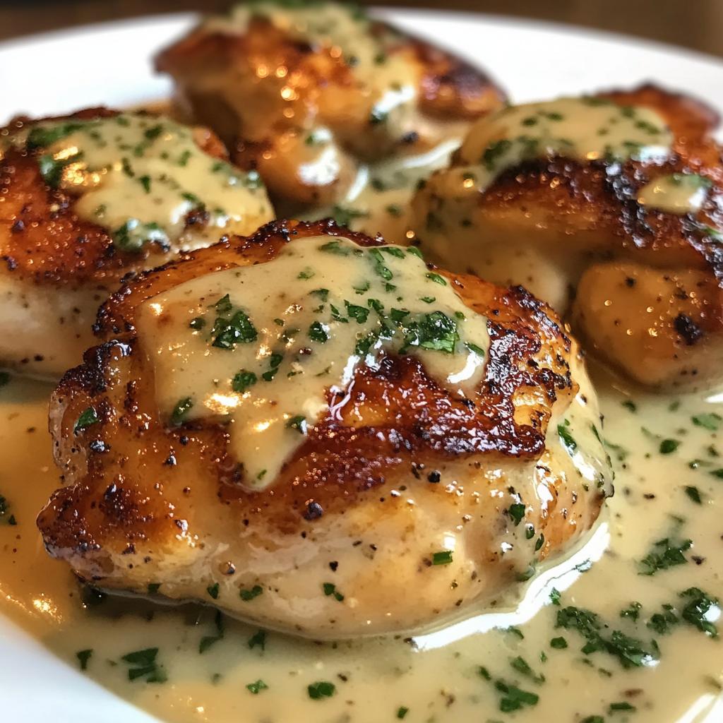 chicken with boursin sauce with garlic and fine herbs