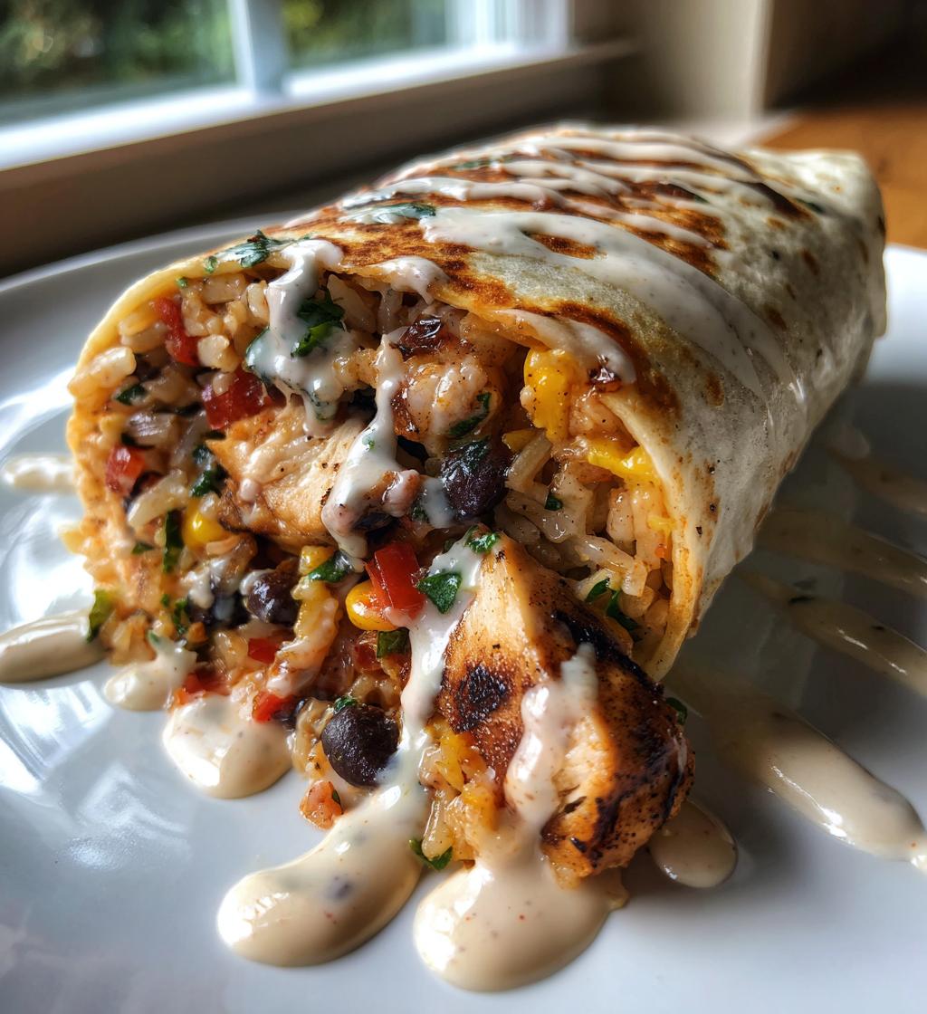 chipotle ranch grilled chicken burrito